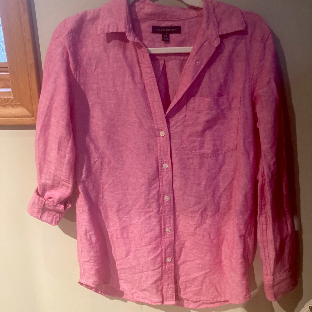 Pretty in pink button up